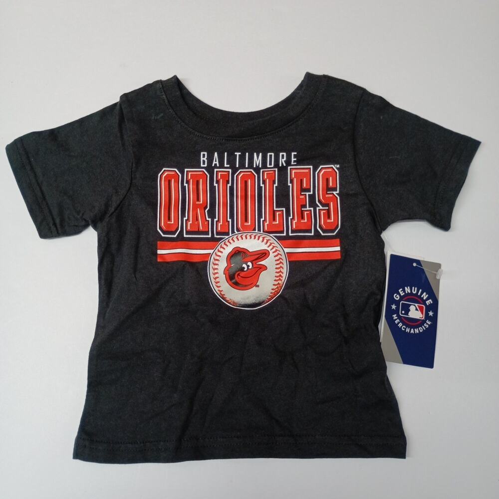 Baltimore Orioles Short Sleeve T-shirt Kids Size 2T Black Genuine Merchandise